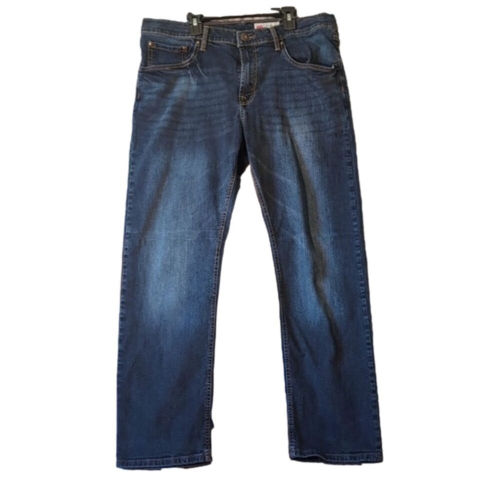 Wrangler Slim Straight Blue Jeans Mens Size 36x30 Designer Pocket
